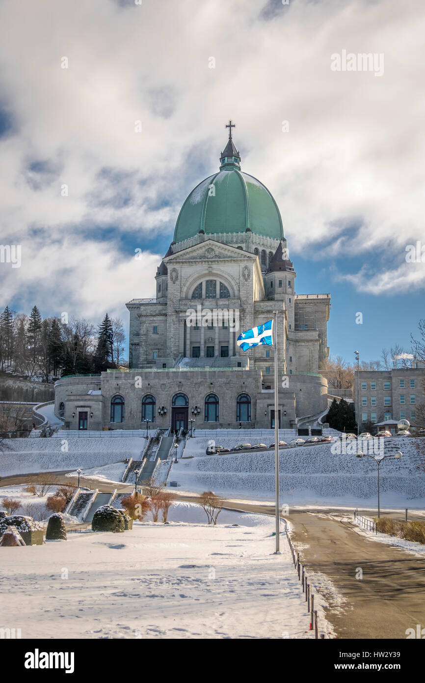 Saint Joseph Oratory with snow Montreal, Quebec, Canada Stock Photo