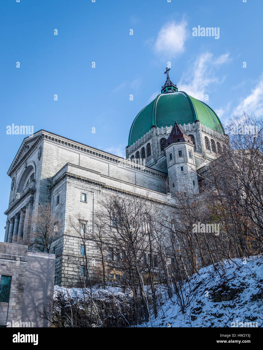 Saint Joseph Oratory with snow - Montreal, Quebec, Canada Stock Photo