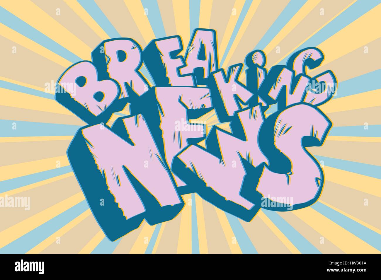 Breaking News old inscription. Faded text Stock Vector