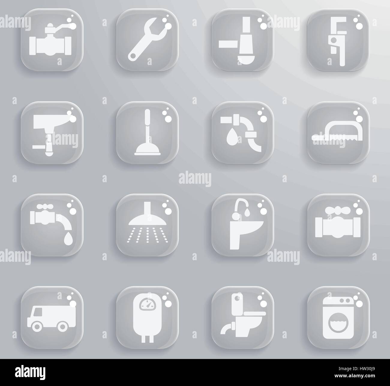 plumbing service web icons for user interface design Stock Vector Image ...
