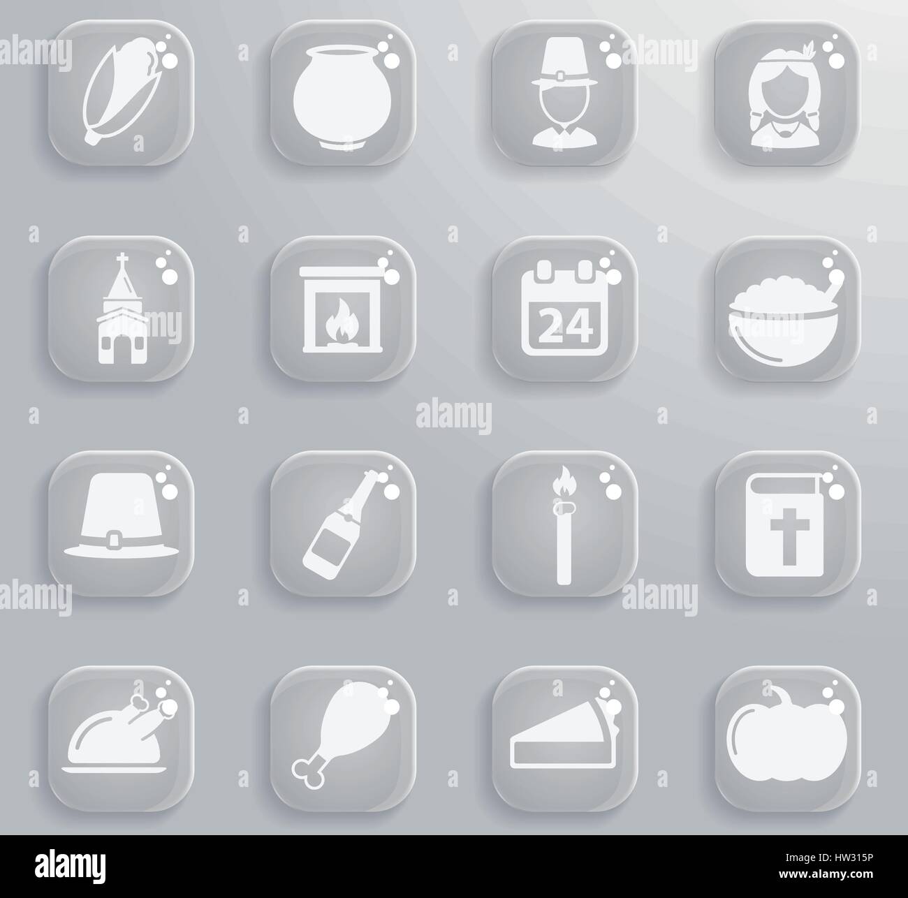 Thanksgiving simply icons for web and user interface Stock Vector Image ...
