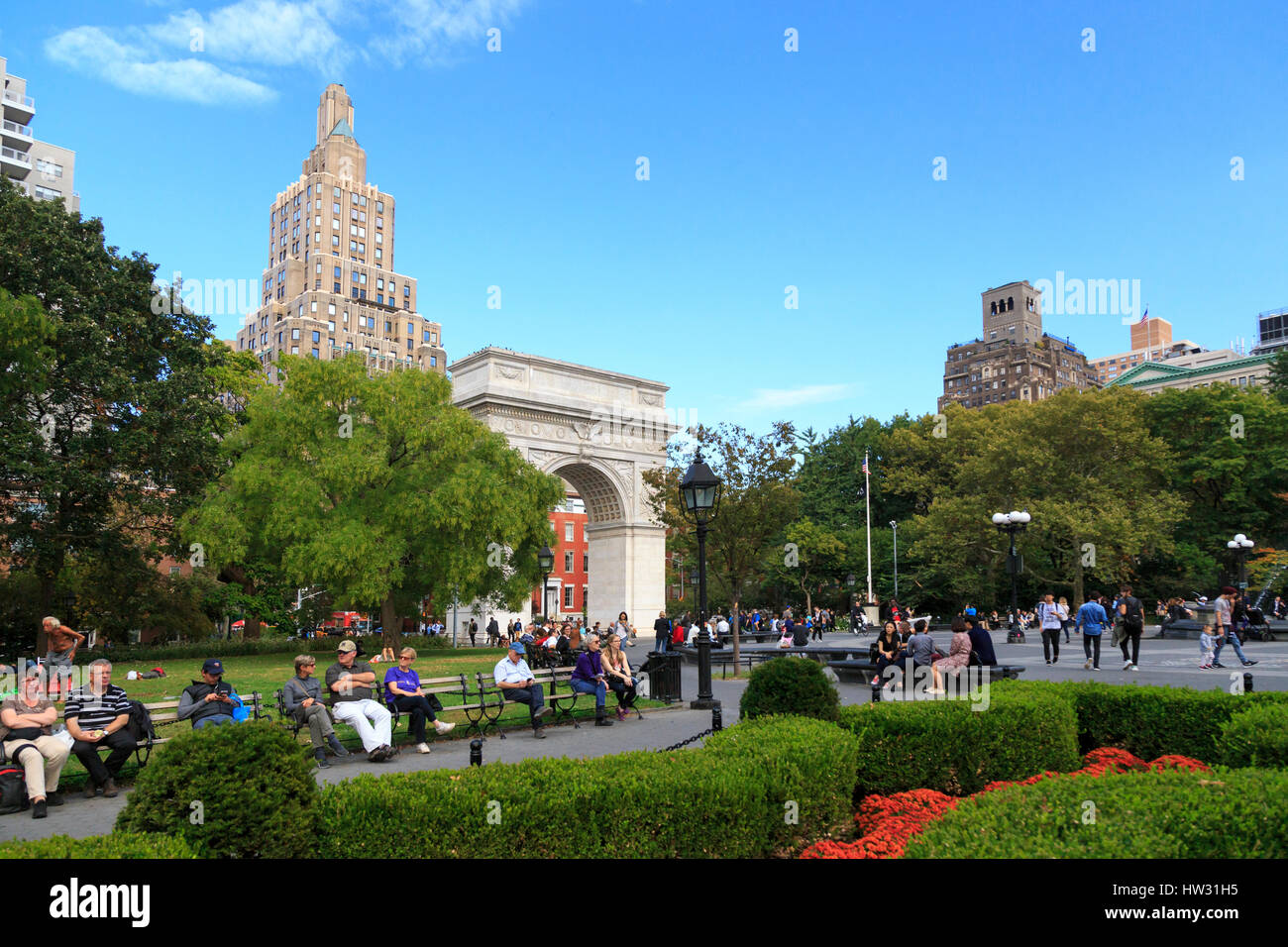 USA, New York, New York City, Manhattan, Washington Square Park Stock Photo