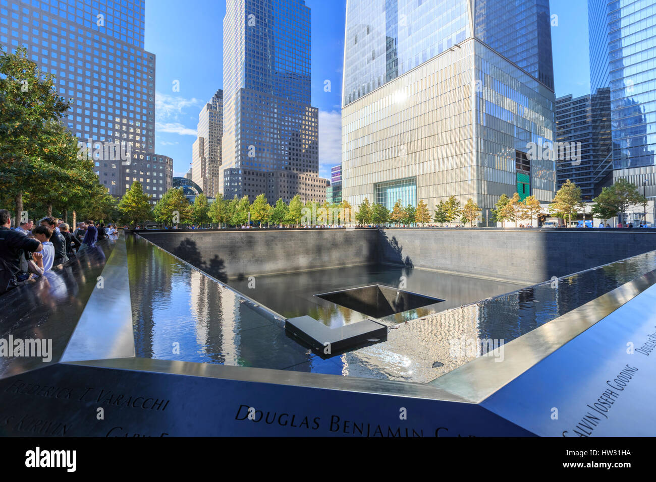 USA, New York, New York City, Manhattan, National Semptember 11 Memorial Stock Photo