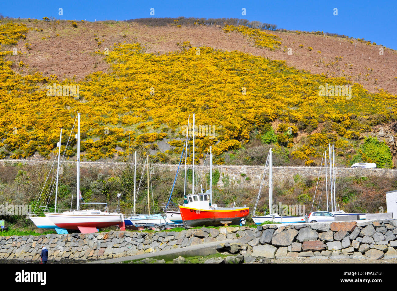 Boats out of the water, Solva Harbour Stock Photo - Alamy