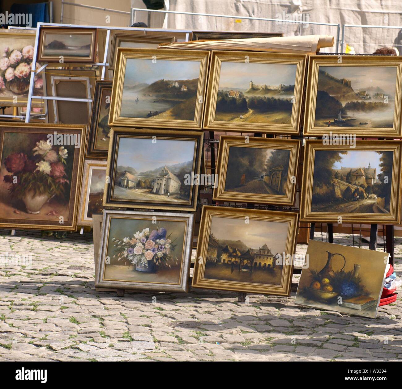 Art Gallery on street on Old Market Place in Kazimierz Dolny, Poland Stock Photo