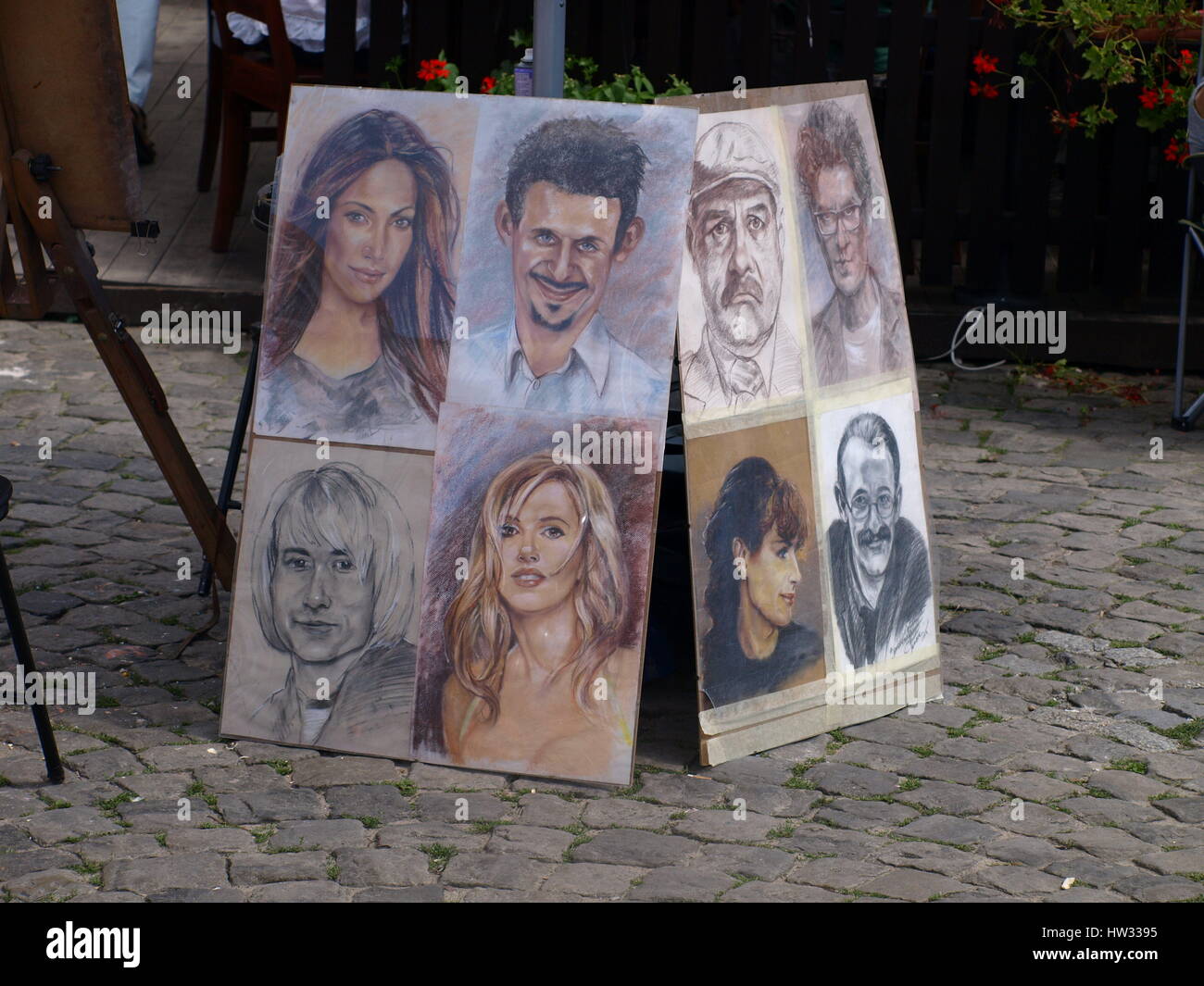 Art Gallery on street on Old Market Place in Kazimierz Dolny, Poland Stock Photo