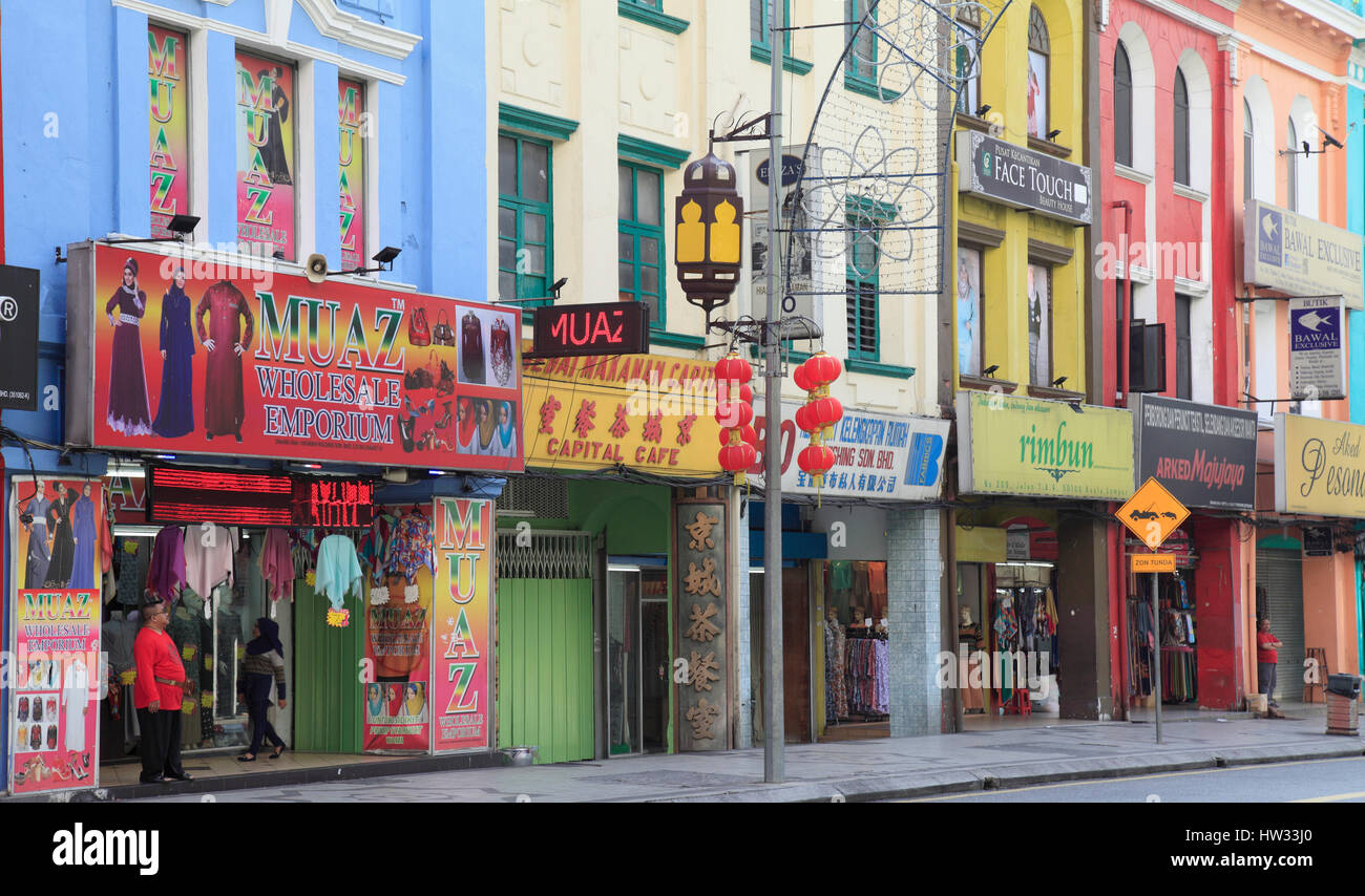 Malaysia Kuala Lumpur Traditional Shophouses Jalan Tuanku Abdul Rahman Stock Photo Alamy