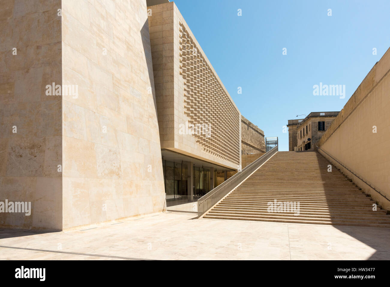 The Renzo Piano designed Parliament Building in Valetta Malta. Valetta will be the European City of culture in 2018 Stock Photo