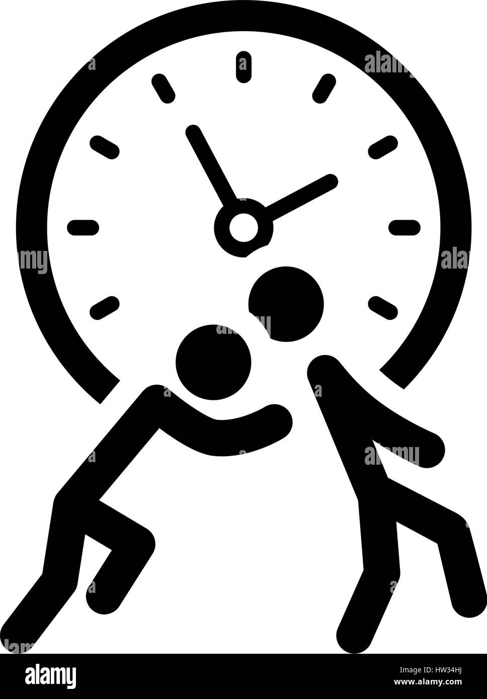 Time for Action Icon. Flat Design. Stock Vector
