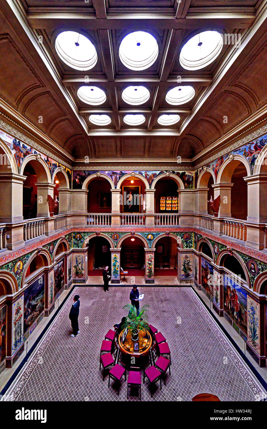 Main central courtyard at Wallington Hall Northumberland Stock Photo