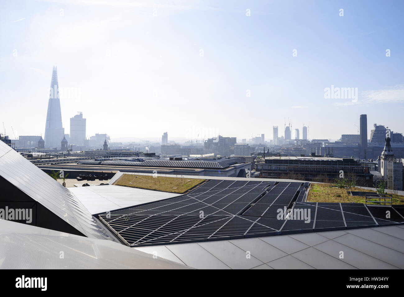 Rooftop view of the Shard and South London's skyline including Tate