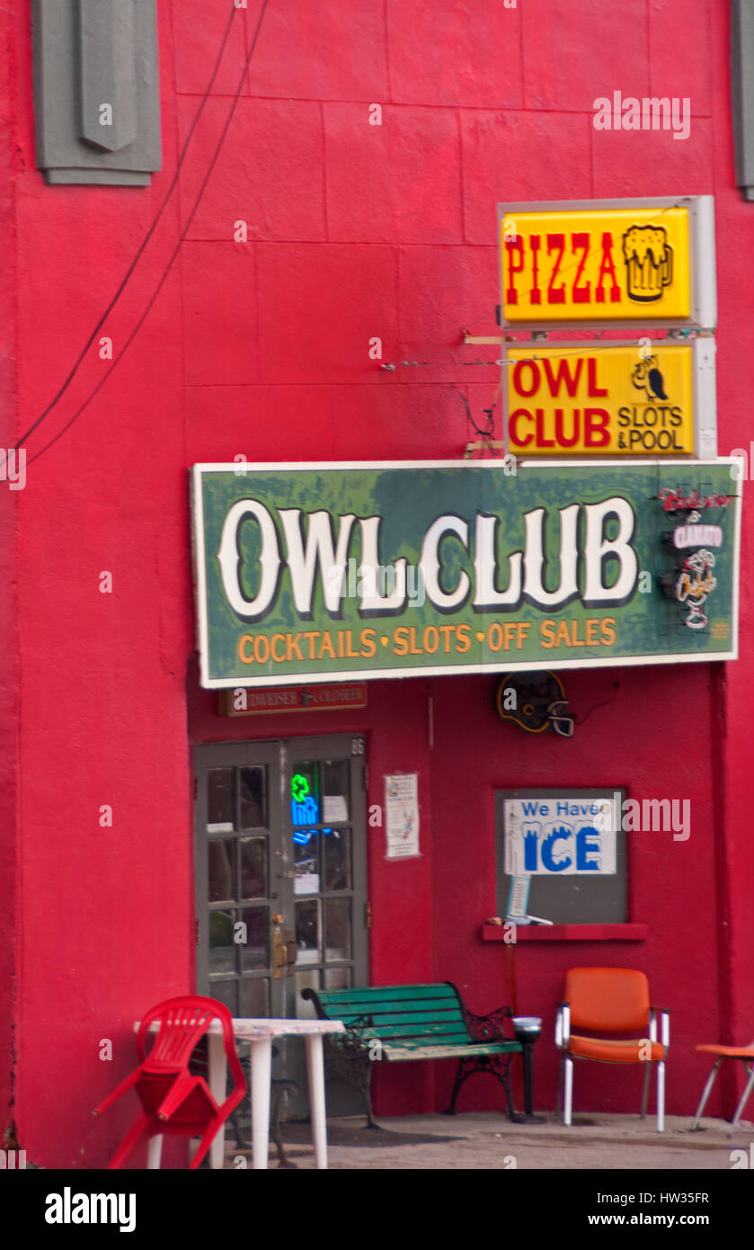 Downtown Owl Club in Austin, Nevada Stock Photo