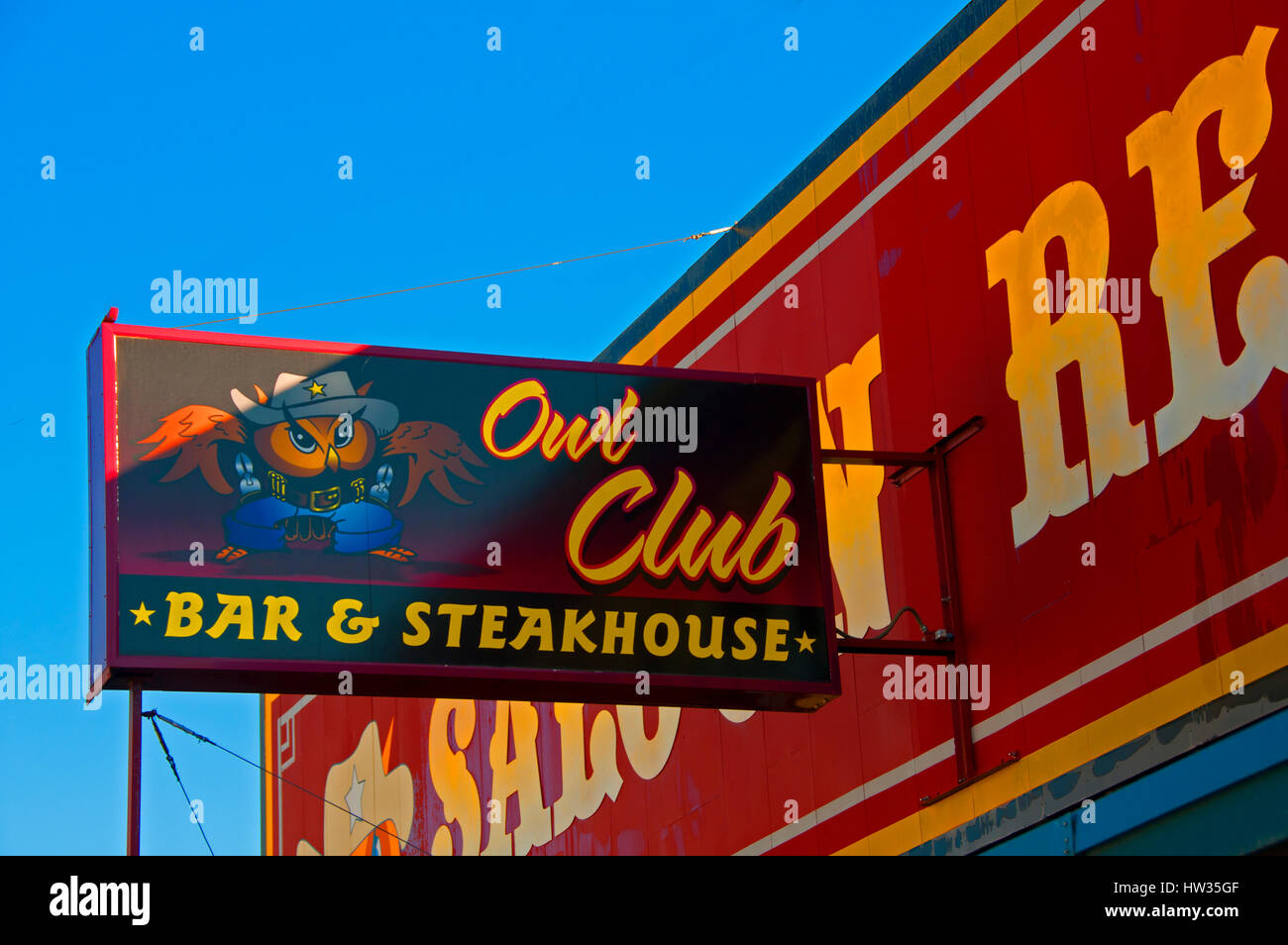 The Owl Club Bar and Steakhouse, Eureka, Nevada Stock Photo