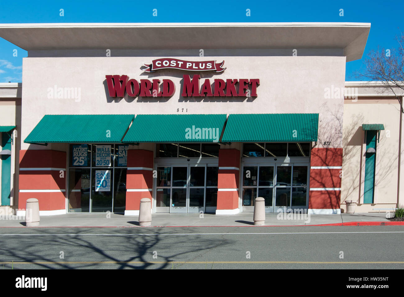 Front view of a Cost Plus World Market store at University Plaza, Davis