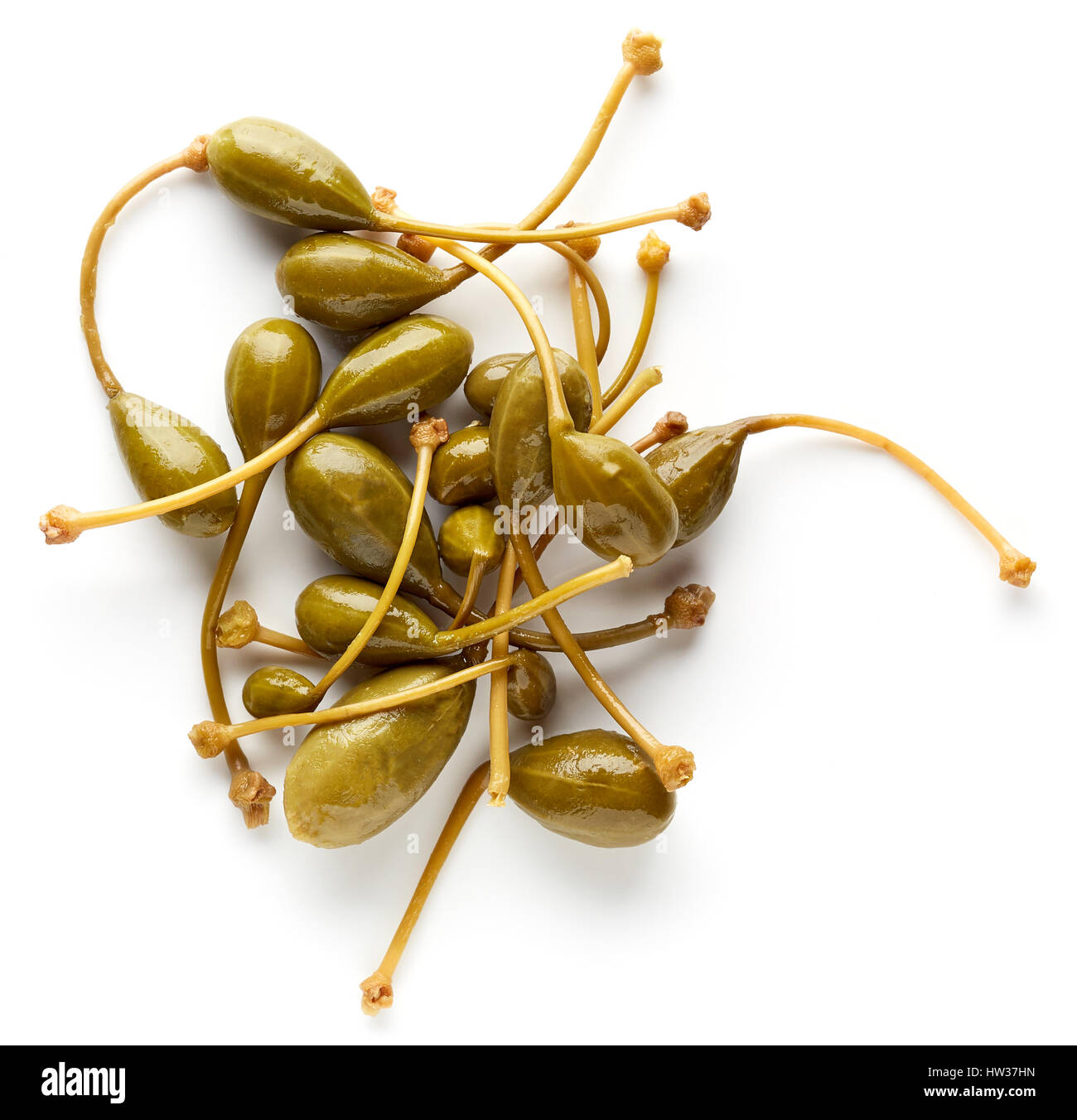 Canned capers isolated on white background, top view Stock Photo Alamy