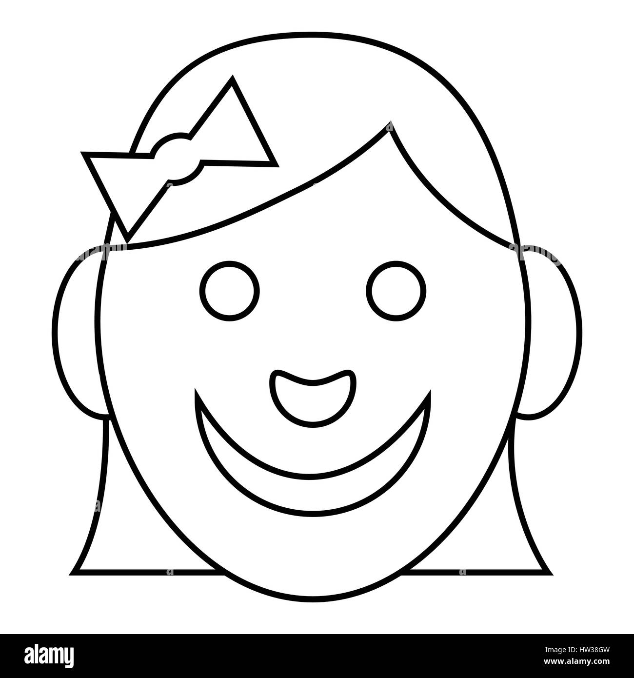 Girl icon, outline style Stock Vector Image &amp; Art - Alamy