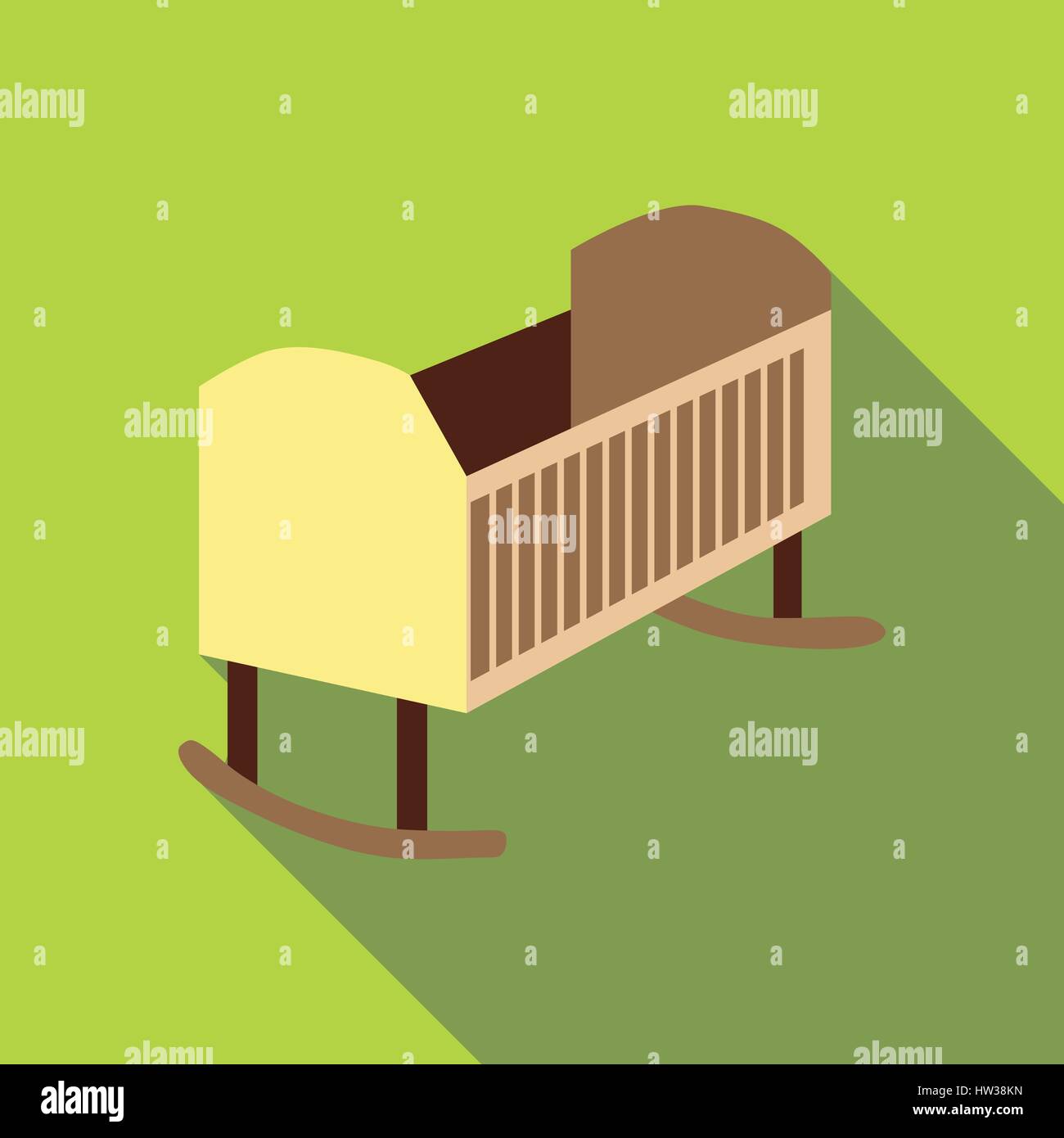 Baby bed icon, flat style Stock Vector Image & Art Alamy