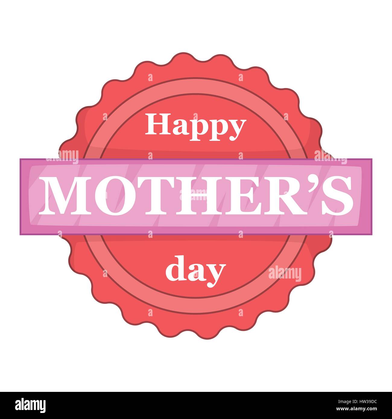 Happy Moters Day badge with ribbon icon Stock Vector Image &amp; Art - Alamy