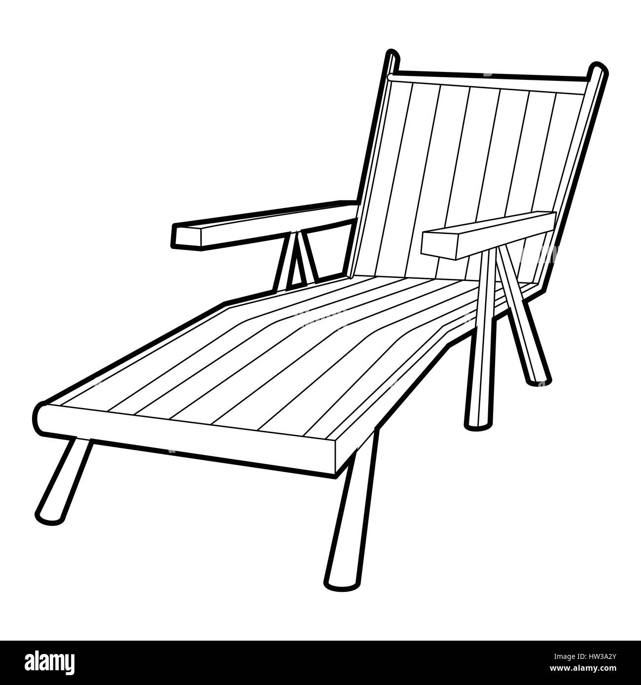 Beach chaise lounge icon, isometric 3d style Stock Vector Image & Art ...