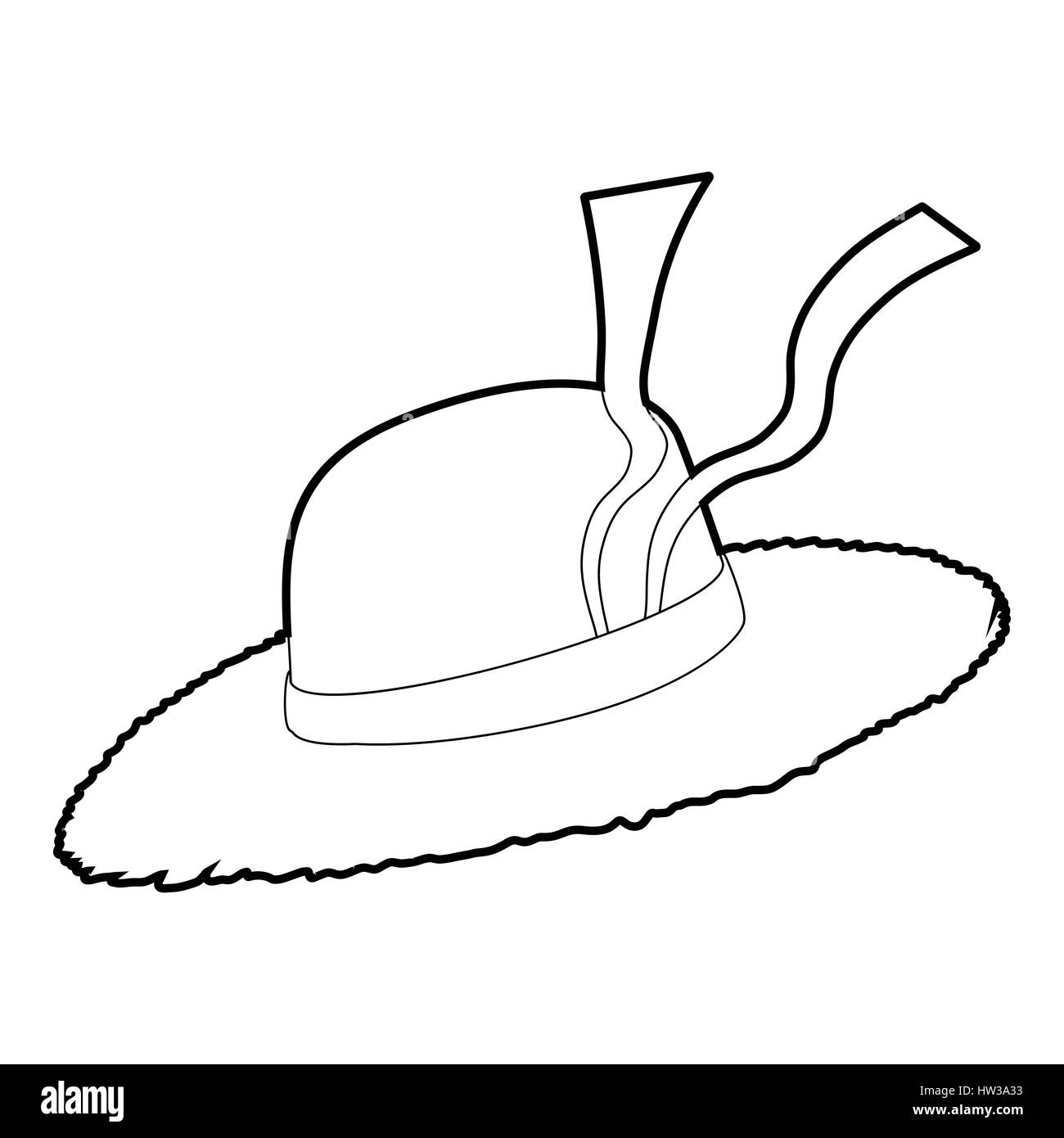 Straw hat icon, isometric 3d style 