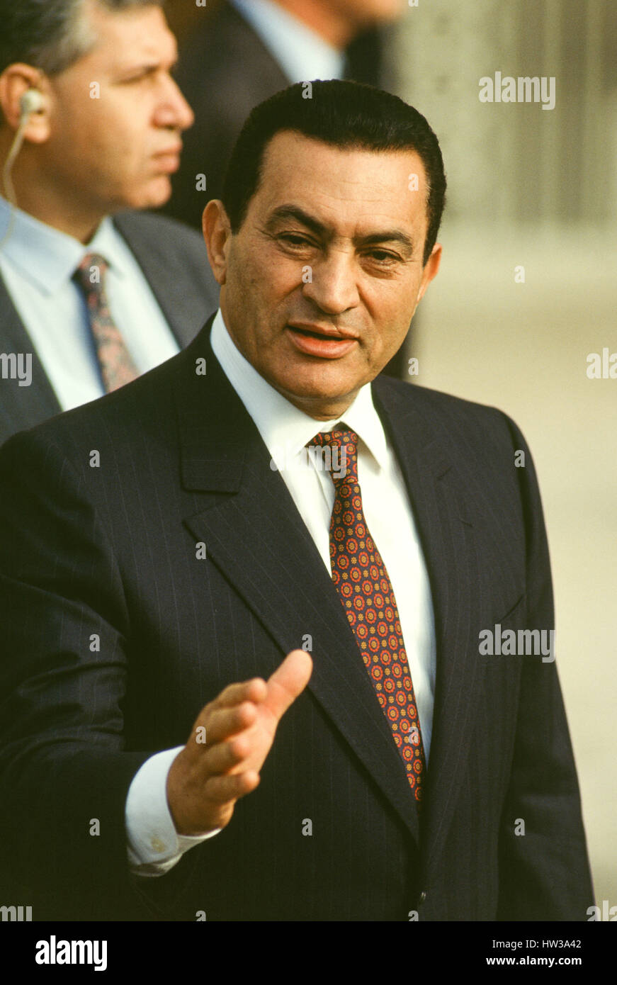 Egyptian President Hosni Mubarak, in power from 19812011, during the 1990s Stock Photo Alamy