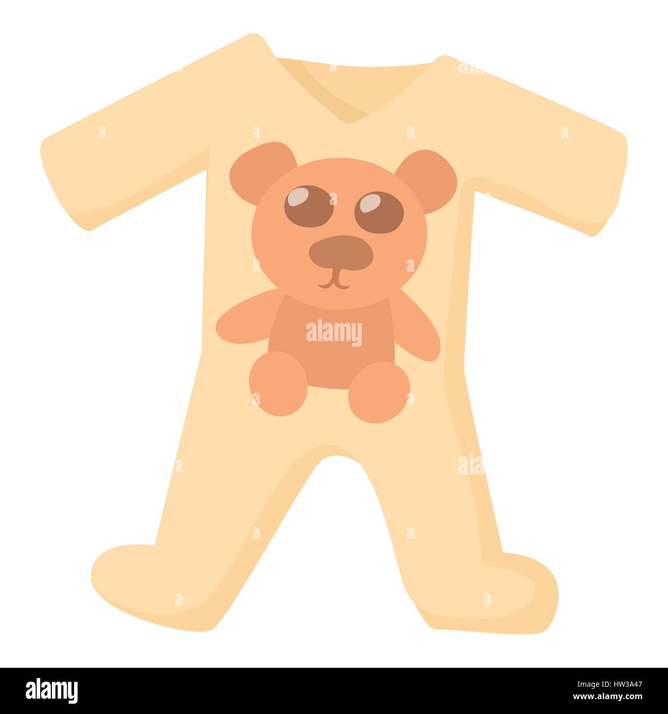 Baby rompers icon, cartoon style Stock Vector