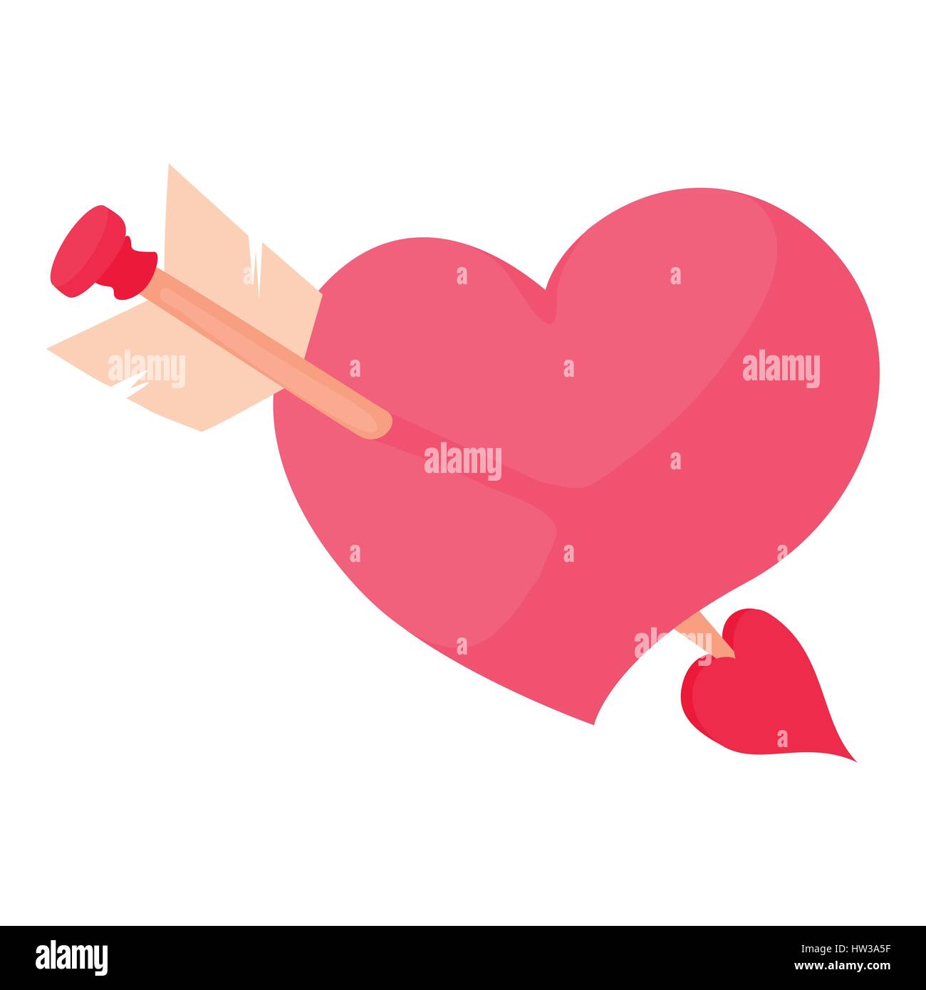 Pink heart with arrow icon, cartoon style Stock Vector Image & Art Alamy