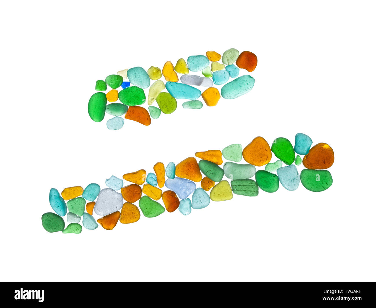 Chinese character er - two, sea glass mosaic Stock Photo