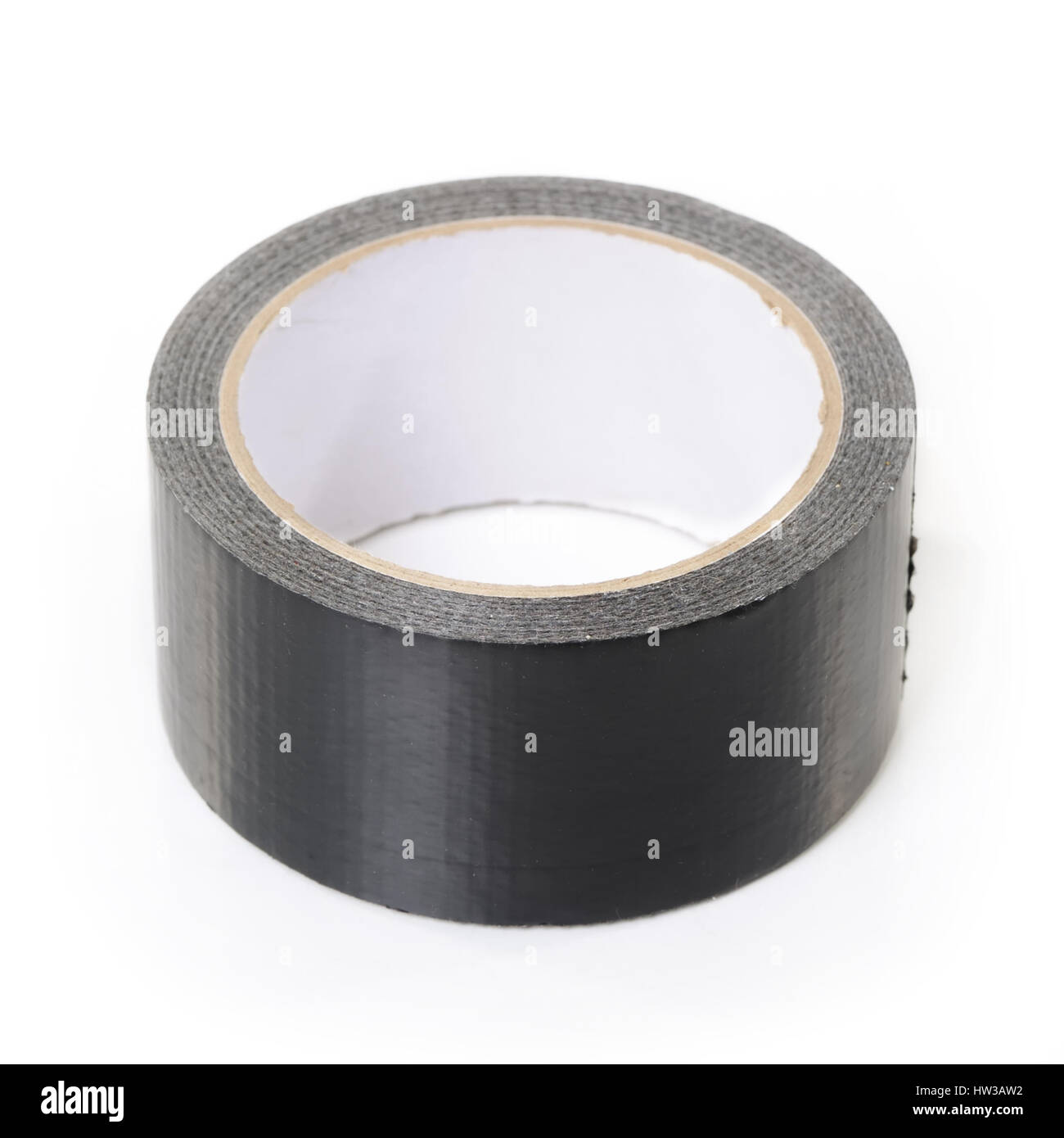Black adhesive tape isolated on white background Stock Photo Alamy
