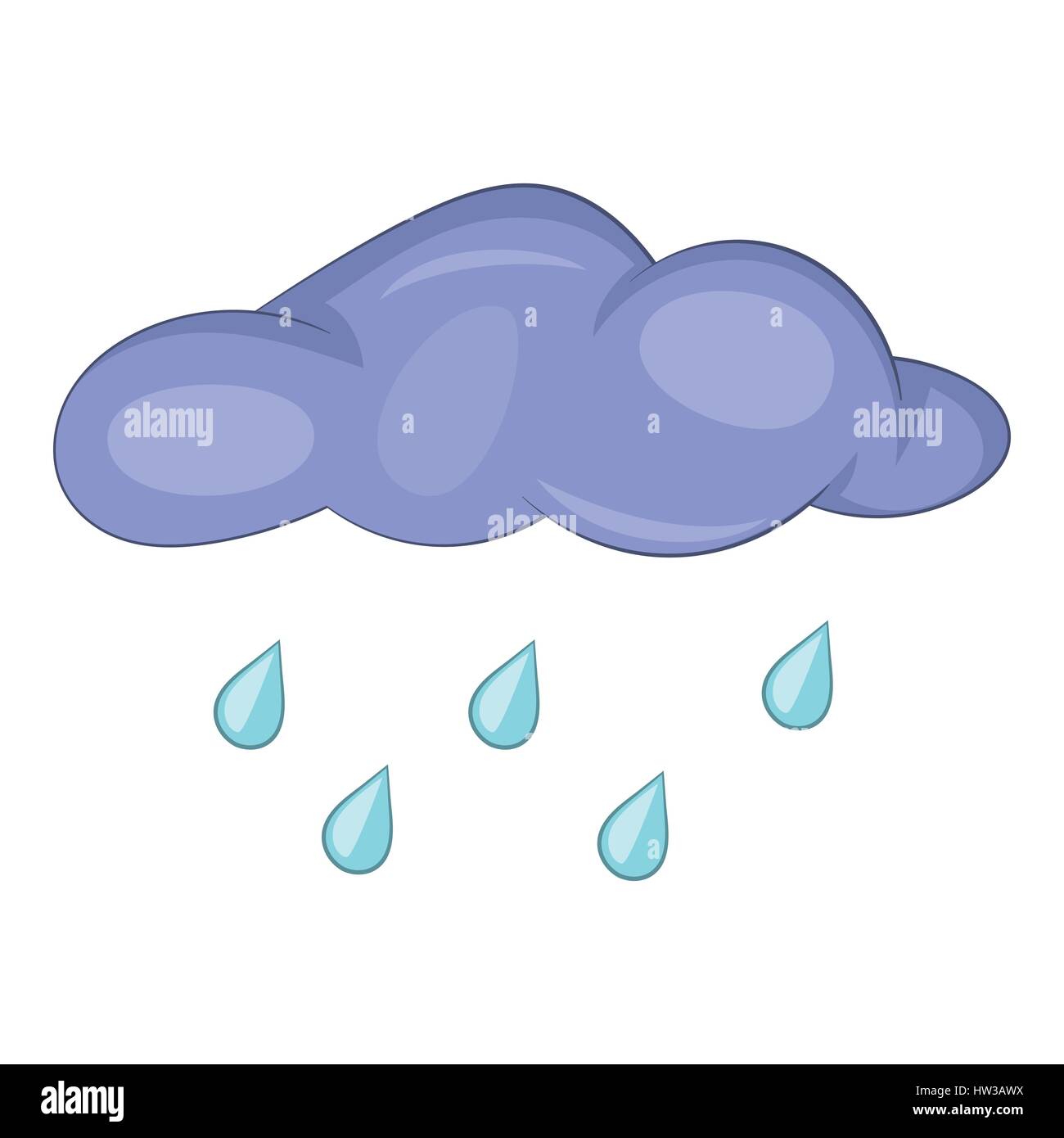 Cloud with rain drops icon, cartoon style Stock Vector Image & Art - Alamy