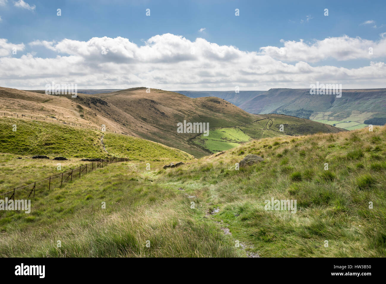 Path from Board Hill to Alderman's Hill between Uppermill and Dovestones reservoir, Northern England. Stock Photo