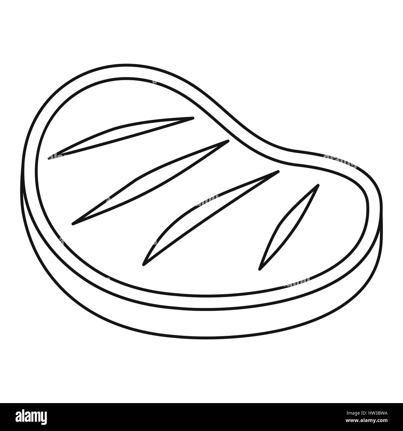 Grilled beef steak icon, outline style Stock Vector Image & Art - Alamy