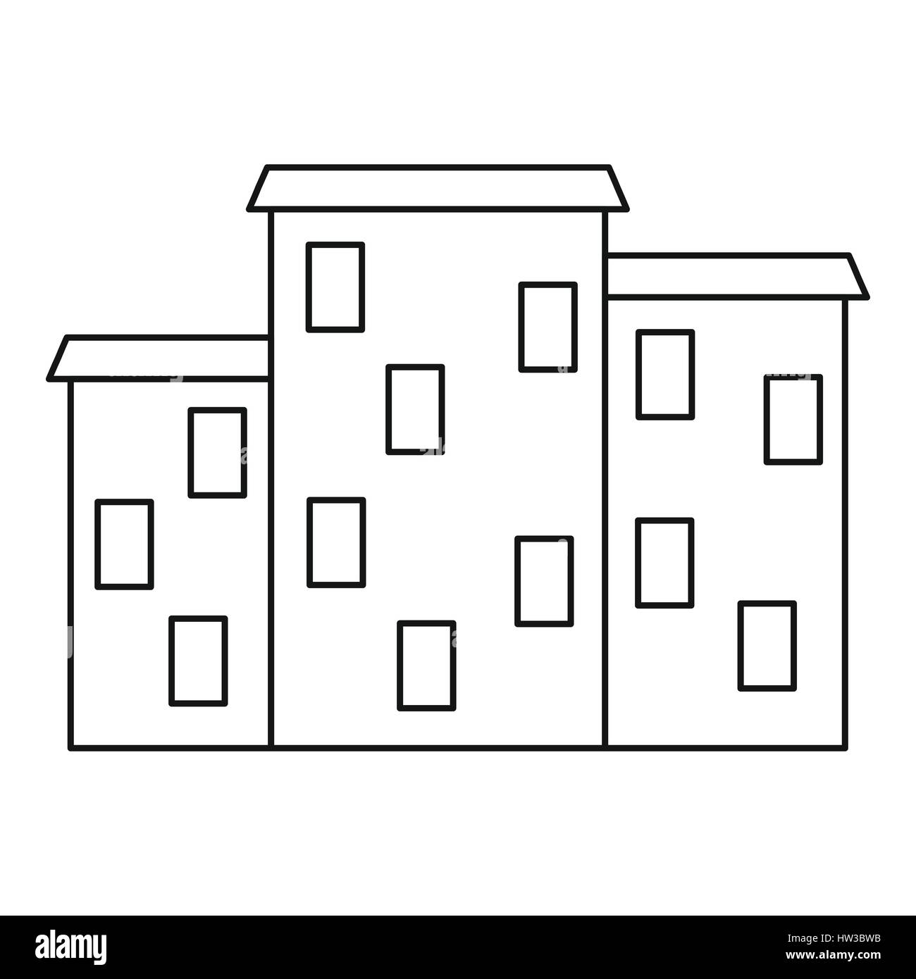 Argentine houses icon, outline style Stock Vector