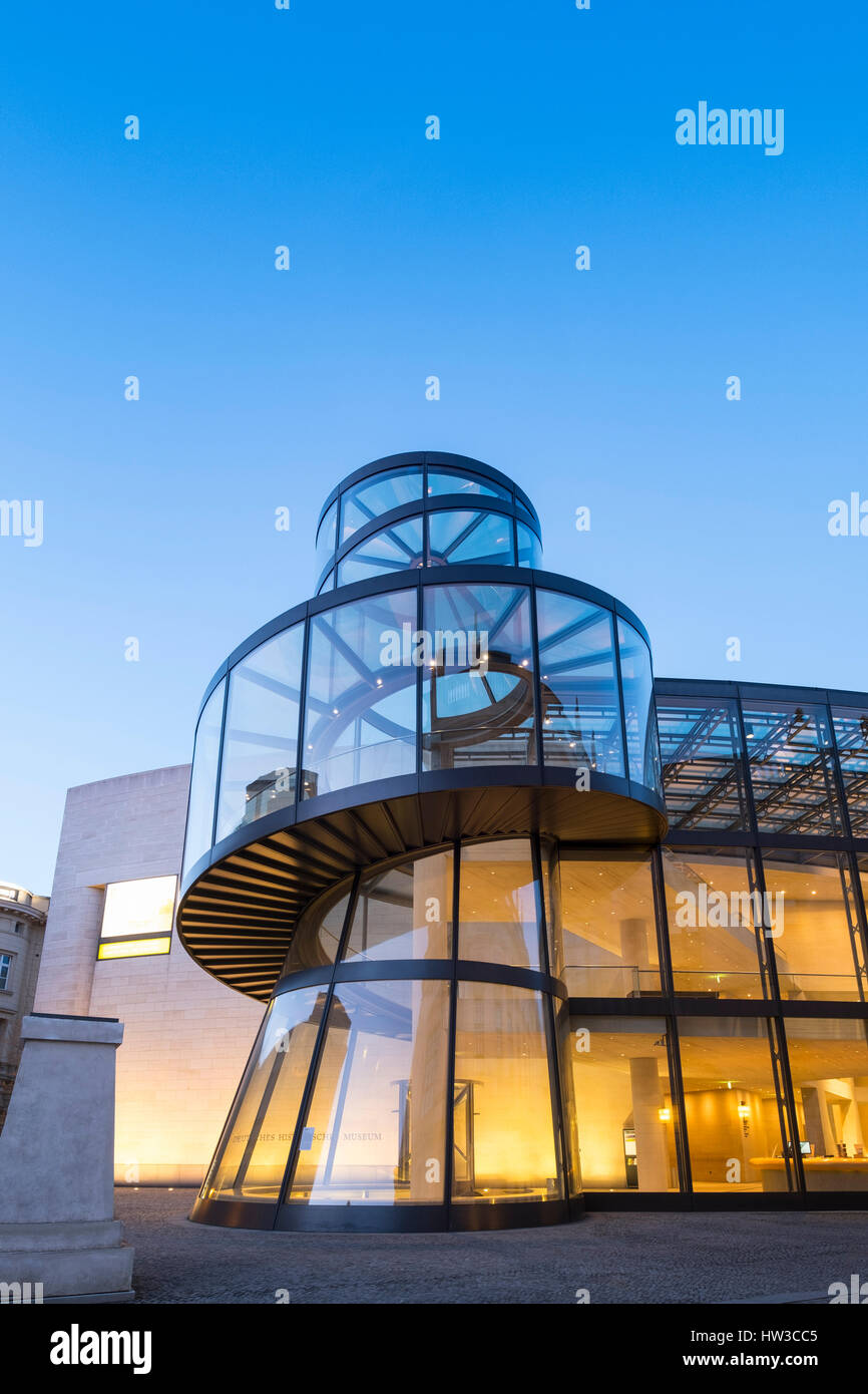 Evening view of Modern extension to German History Museum ( Deutsches Historisches Museum) by IM Pei in Mitte Berlin Germany Stock Photo