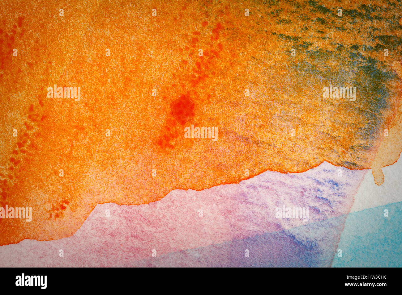 Designed abstract orange and blue watercolor background Stock Photo Alamy