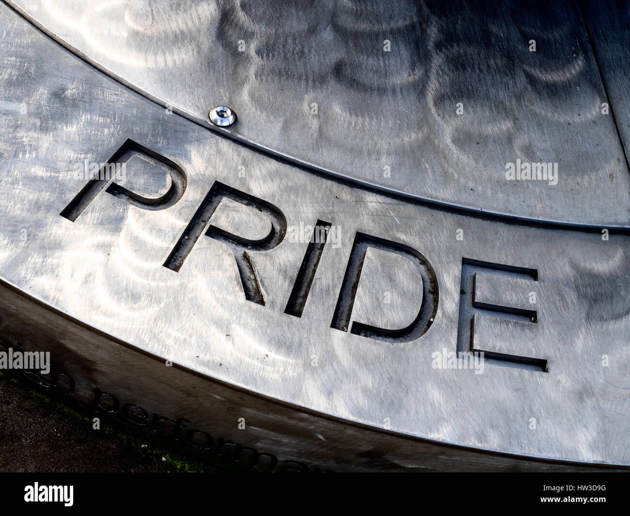 Pride Inscription on the Plinth of the Heart of Steel Sculpture by ...