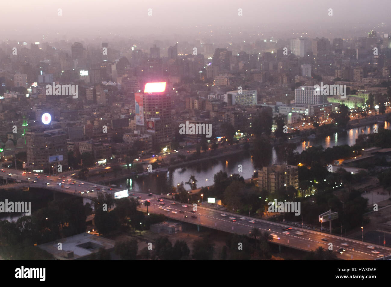 Cairo from Cairo Tower, Cairo, Egypt, Africa Stock Photo