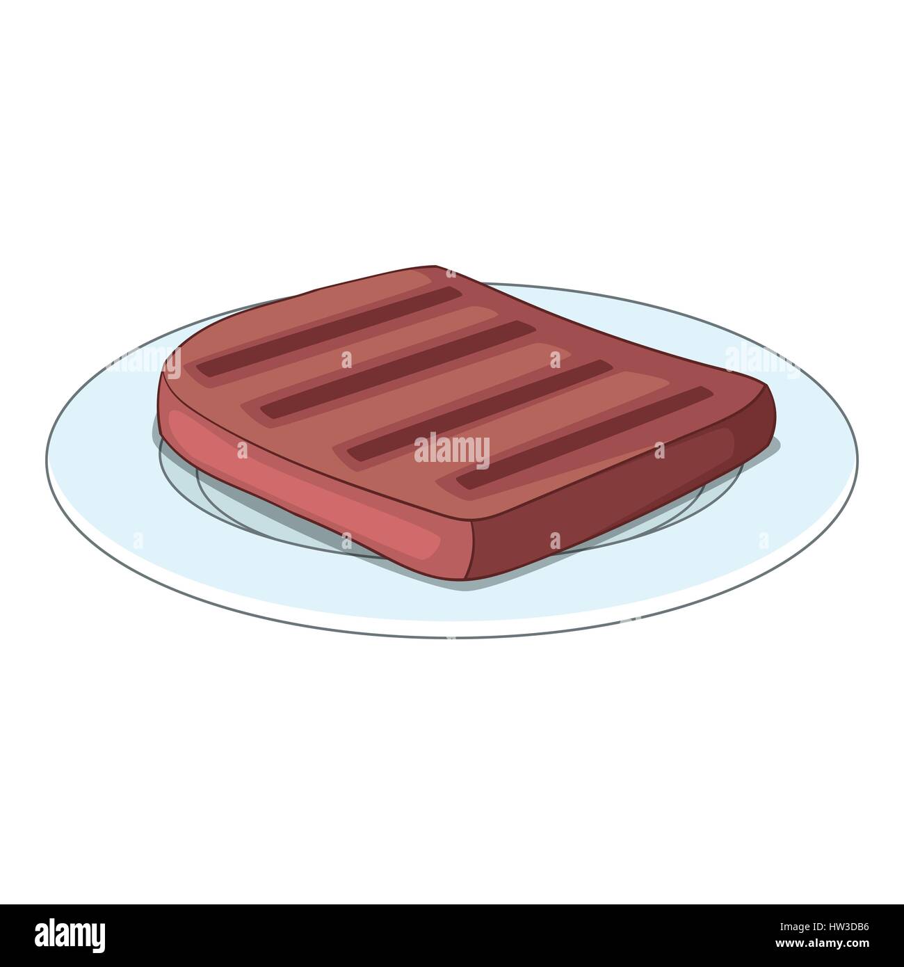 Beef steak on a plate icon, cartoon style Stock Vector Image & Art - Alamy