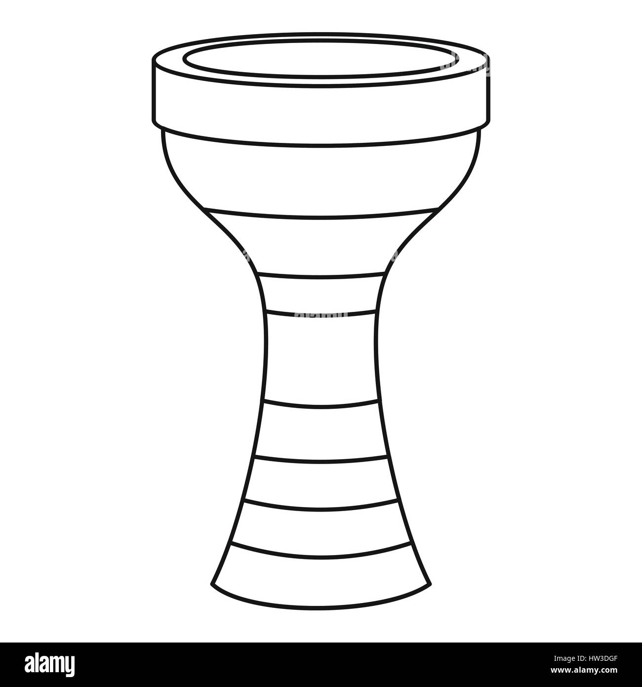 Darbuka, musical instrument icon, outline style Stock Vector Image