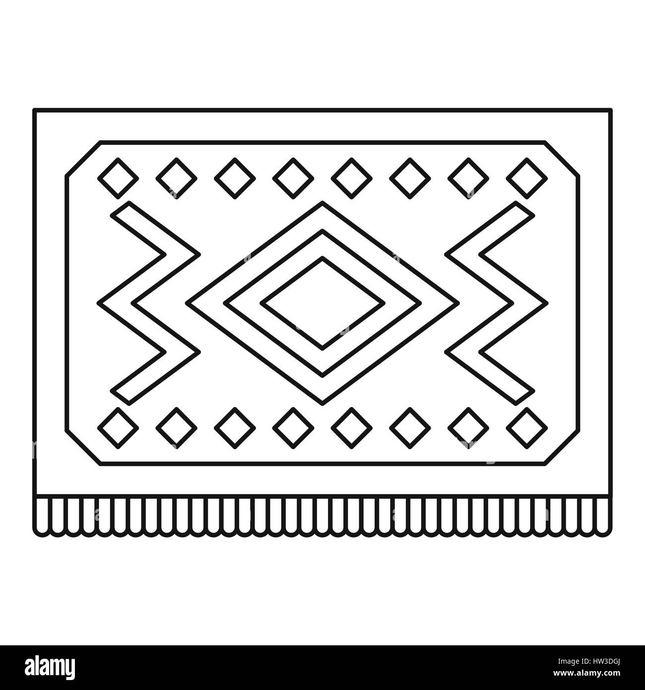 Turkish Carpet With Geometric Pattern Icon Turkish Carpet With Geometric Pattern Icon
