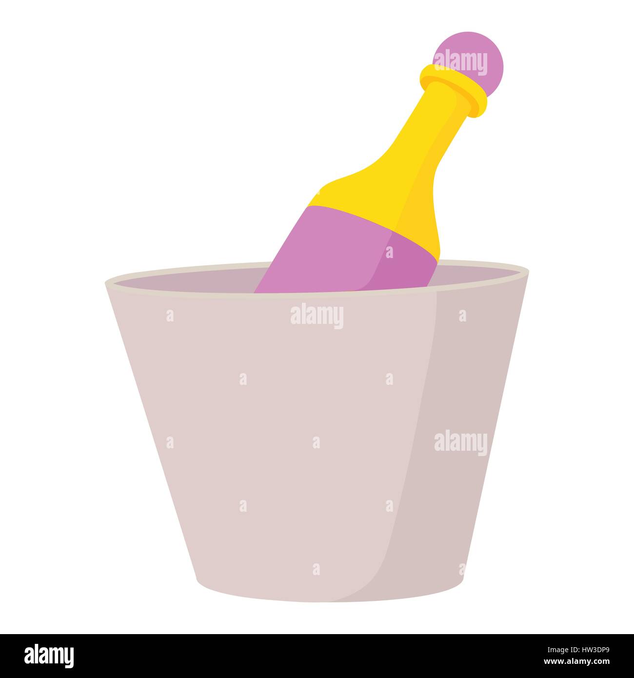 Champagne in bucket icon, cartoon style Stock Vector