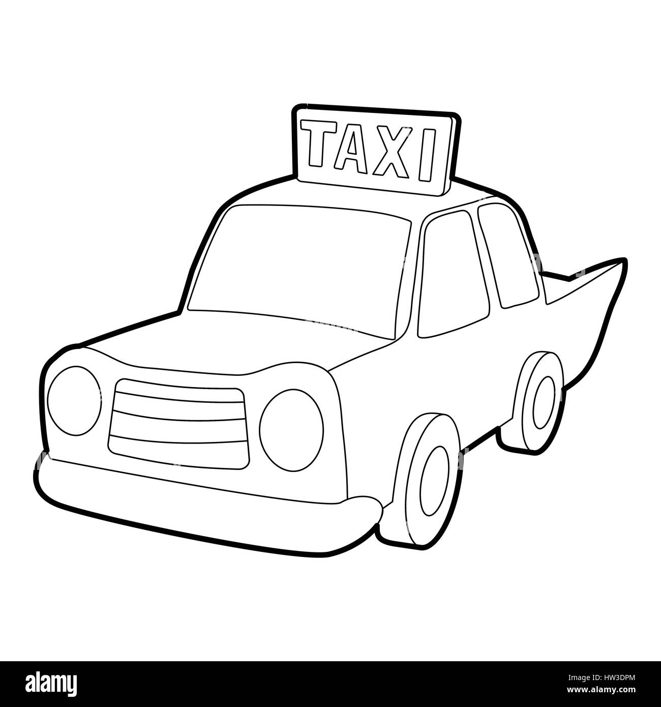 Taxi icon, outline style Stock Vector