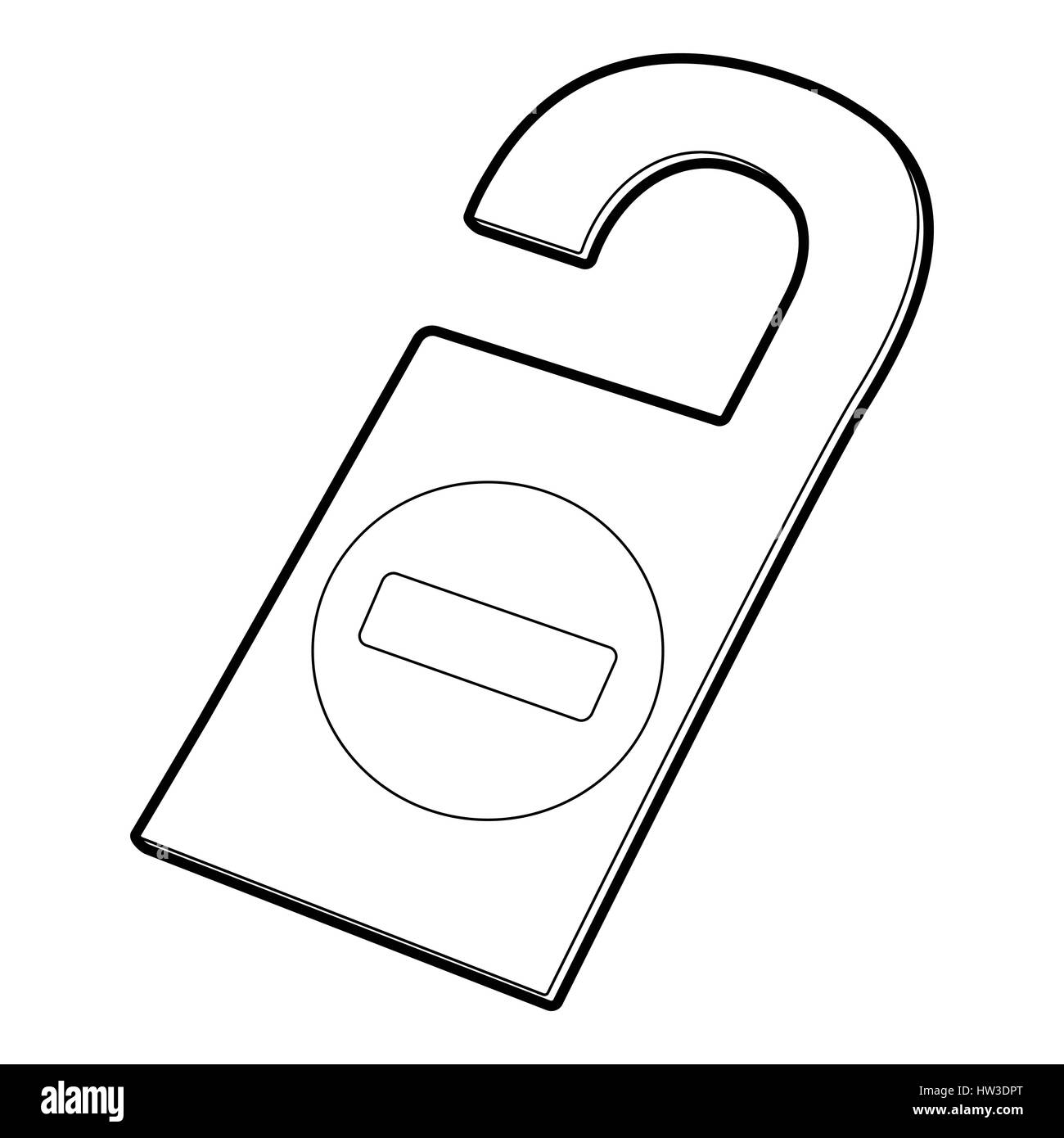 Tag do not disturb in hotel icon, outline style Stock Vector