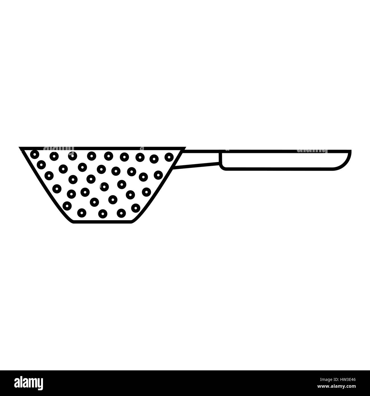 Colander with handle icon, outline style Stock Vector Image & Art Alamy