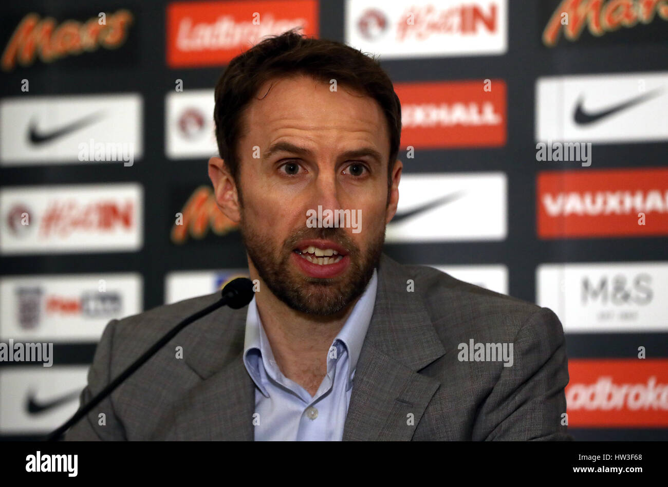 England manager Gareth Southgate during the squad announcement at St ...