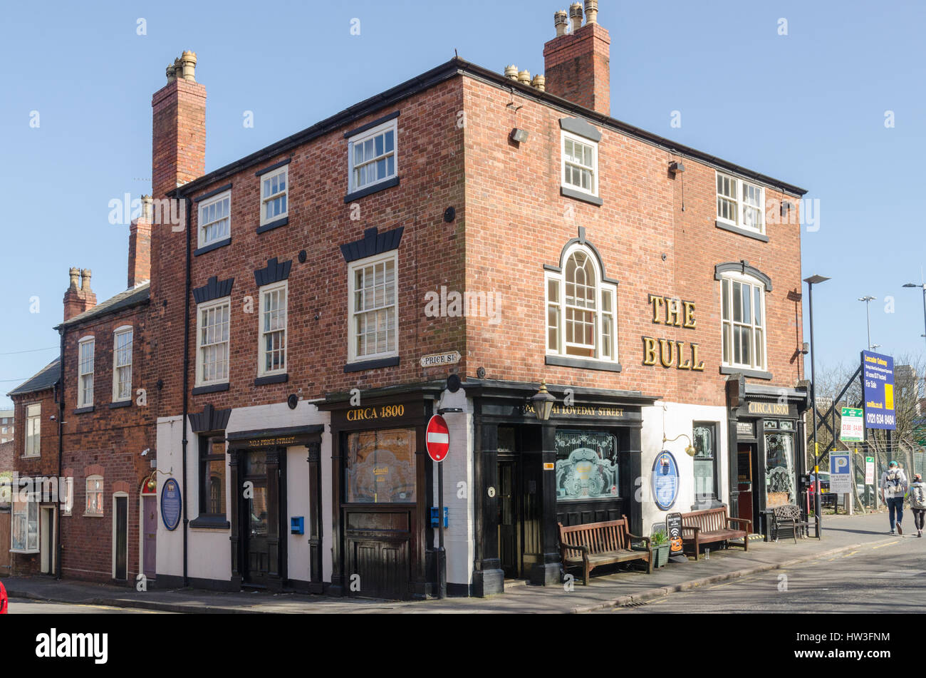The Bull historic pub in Price Street in Birmingham's gunmaking quarter Stock Photo