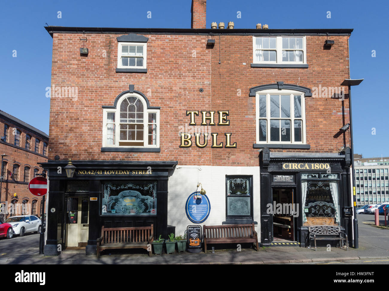 The Bull historic pub in Price Street in Birmingham's gunmaking quarter Stock Photo