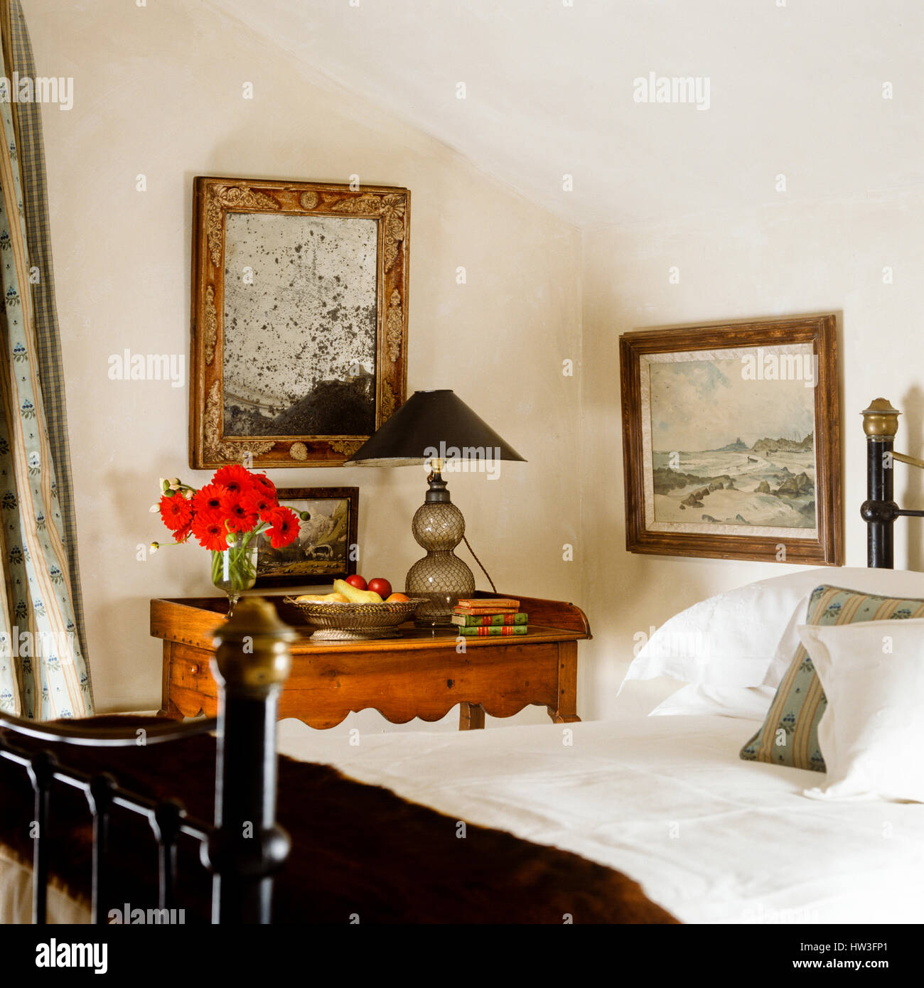 Rustic style bedroom. Stock Photo