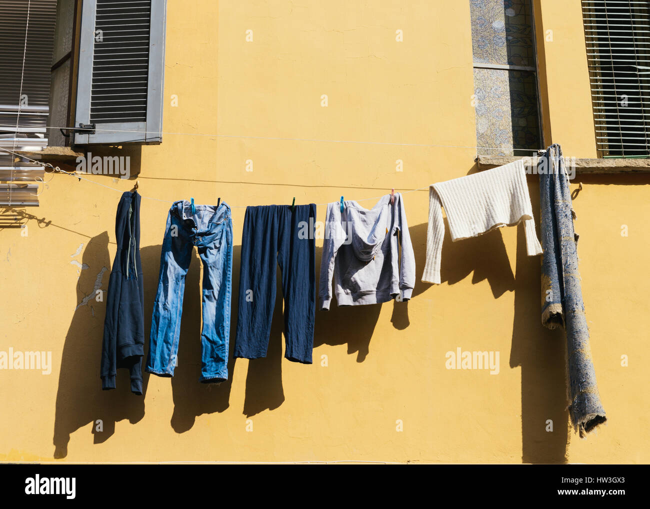 Clothes drying in the sun Stock Photo Alamy