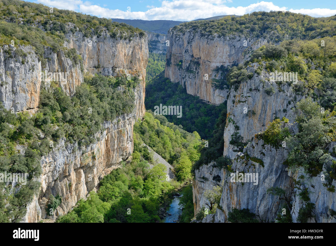 Famous Spanish canyon Foz de Arbayun Stock Photo